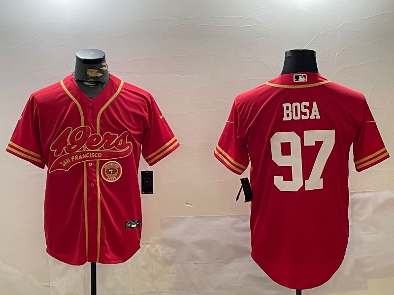 Men San Francisco 49ers #97 Bosa Red Joint Name 2024 Nike Limited NFL Jersey style 12095